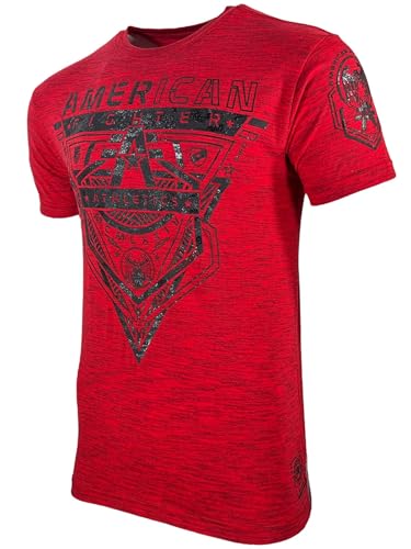 American Fighter Men's T-Shirt Crestline Crew Neck Red4