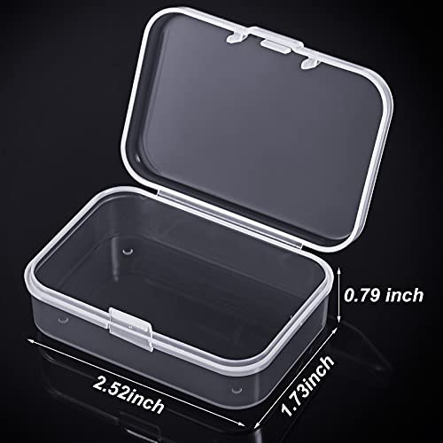 Image of Jetec 6 Pieces Mini Plastic Clear Beads Storage Containers Box for Collecting Small Items, Beads, Jewelry, Business Cards, Game Pieces, Crafts (2.5 x 1.7 x 0.8 Inch)