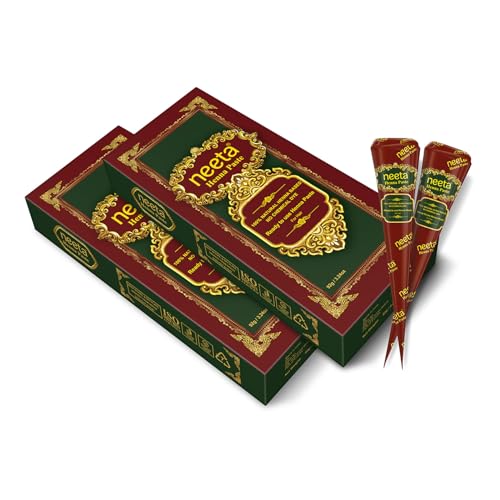 Neeta 8 Pack 100% Natural Ready to Use Henna Paste Hair Dye Cones Reddish Brown Color tubes color for women Perfect for Spot hair coloring, Long-lasting and Cruelty-Free
