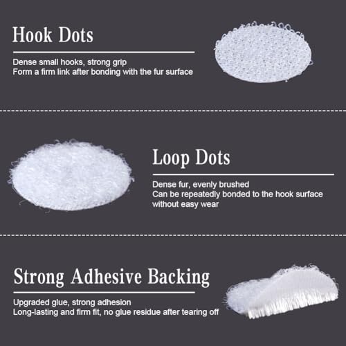 Image of Ainiv 324 Pairs Self-Adhesive Hook and Loop Dots, Double-Sided Adhesive Tape Stickers, Removable Adhesive Sticker Traceless, Waterproof DIY Stickers Crafts Dots Round Pads for Home School Office