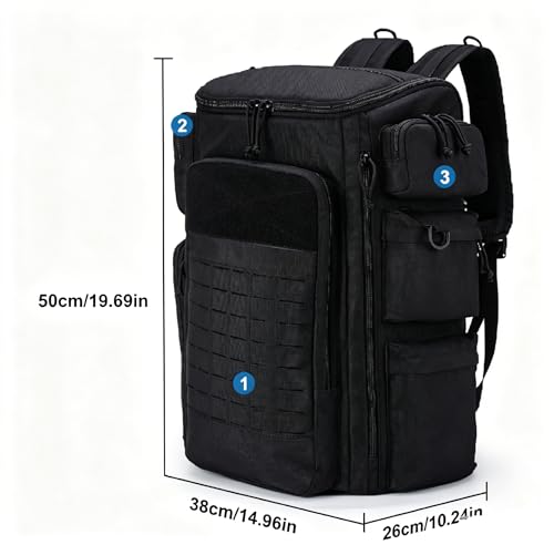 Mochila táctica impermeable 50L para deportes y senderismo miniatura 2