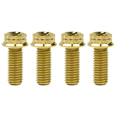 Image of Titanium Flange 12 Point Head M8 x15 20 25 30 35 40 45 50 55 60 65mm Screw Bolt Pack of 4 (M8x20mm, Gold)