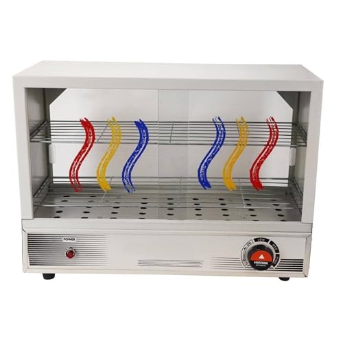 Image of Drumstone (𝟏𝟓 𝐘𝐞𝐚𝐫𝐬 𝐰𝐚𝐫𝐫𝐚𝐧𝐭𝐲) 650W Commercial Food Warmer | Hot Case Display with Dual Sliding Glass, Teflon-Coated Interior | Keeps Patties, Snacks, Bakery Items Warm & Fresh