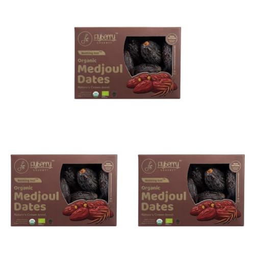 Image of Flyberry Gourmet Certified Organic Medjoul Dates (Khajoor /Khajur) 800g | 100% Natural | Rich in Calcium, Iron and Potassium | Instant Energy (Pack of 3)