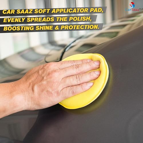 Image of CAR SAAZ Applicator Sponge (Pack of 5 Pcs) | Ultra-Soft Applicator Sponge | Foam Applicator for Car & Bike Polishing, Waxing & Buffing | Reusable, Durable & Washable