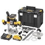 DEWALT 18V XR 1/2 inch Plunge Router with 2 Batteries x 5Ah, UK Plug, DCW620H2-GB