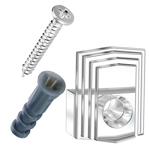 Tatuo 20 Pcs Mirror Holder Clips Bulk for Mirrors up to 1/4" (6mm) Clear Plastic Mounting Clips for Wall Mounting Hanging Hardware Glass Crystal Retainer Kit Rameless Hanging with Screws for Wall Door