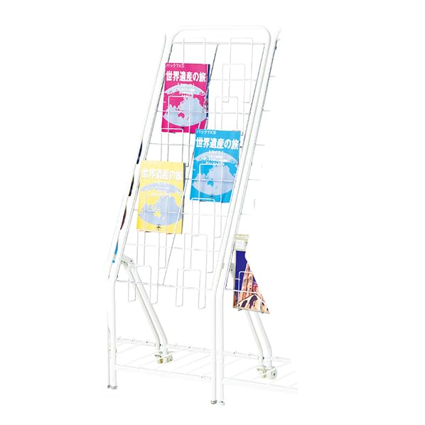 Amazon.co.jp: カタログスタンド A4 7段 片側キャスター付き 2列