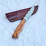 Jagdmesser | Damast-Stahl | Arbeitsmesser | Bowie | Damaszener Klinge | Damascus Hunting Knife | DHK84