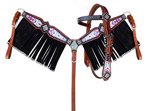 Showman Pony Size Psychedelic Tie Dye Browband Headstall and Breast Collar Set