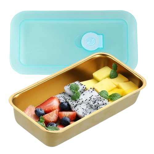 Caja Para Bocadillos Acero Inoxidable,De Acero Inoxidable - Caja Hermética Para Alimentos Con Tapa: Frutos Secos, Uso Diario, Comida Escolar, Guardería, Hogar, Camping, Picnics Y