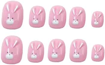 Amazon | 兎 うさぎ ネイルチップ 干支 ピンク色 ウサギ ジェル