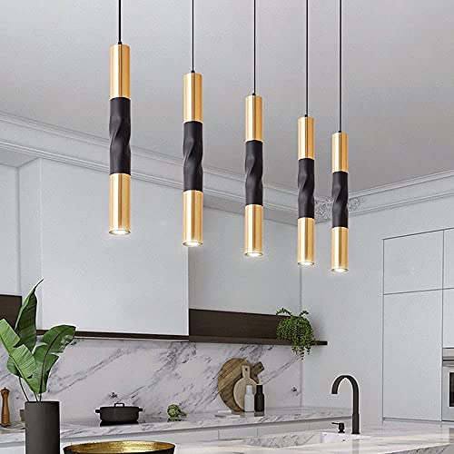 Foco colgante de techo sofisticado en negro y dorado con tecnología LED 5W 3