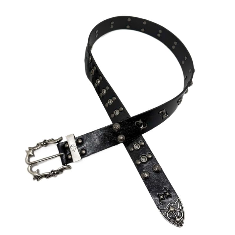 Studded Belt Y2K needle buckle Metal Punk Rock Rivet belt Women Men rivet hiphop punk belt Studded goth accessories