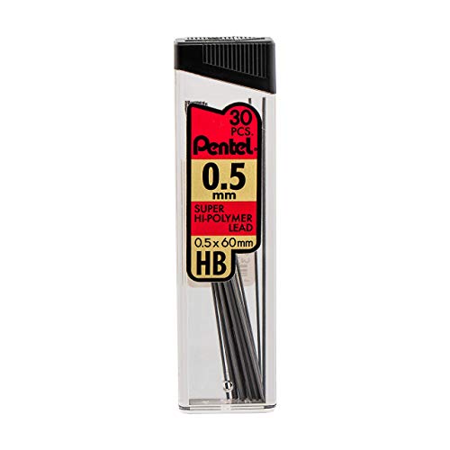 Image of Pentel Super Hi-Polymer Lead Refill 0.5 /0.7Mm, Fine /Medium, Hb, Pack of 6 (C257BPHB6)
