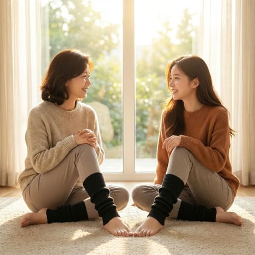 Image of Winter Leg Warmers Warm Wool Knitted Long Boot Cuffs Topper Socks for Women
