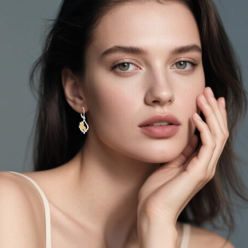 Diamond Flower Drop Dangle Earrings for Women 925 Sterling Silver Lab Grown Diamond Jewelry Gifts for Mom Wife Daughter Friend4