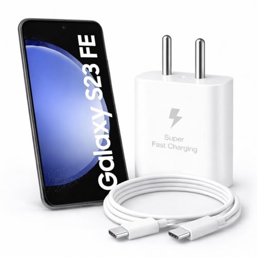 Image of 25W Charger for Samsung Galaxy S23 fe with Type-C to C Cable | Super Fast Charging PD Adapter for Galaxy S26 /S25 Ultra, S24 FE, M17e /A36 /A16, M15 /M17 /M55 5G, F17 /F70e /Z Fold & S /A /M /F /Z Series Phones