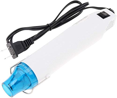 Mini Heat Gun, Handheld Hot Air Gun, 300W Portable Heat Gun for DIY Craft Embossing, Shrink Wrapping PVC, Rubber Stamp Heat Tools, Electronics DIY (White)
