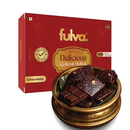 Image of Fulva Chocolate Halwa 200g, Authentic Kozhikoden Kerala Halwa, Traditional Soft Chewy Indian Dessert, Rich Cocoa Flavour, Kerala Sweet for Festivals, Gifting & Celebrations
