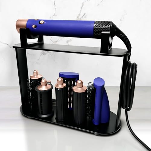 Innoco Countertop Storage Holder, Compatible with Dyson Airwrap Complete Styler, 8 Iron Barrel Brush Slots and Cord Organizer.