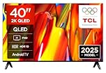 TCL 40V5C-UK 40Inch Full HD Smart QLED Direct LED TV with Android TV​ and HDR - Compatible with Google Cast and Google Home, Slim Design