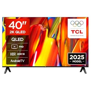 TCL 40V5C-UK 40Inch Full HD Smart QLED Direct LED TV with Android TV​ and HDR – Compatible with Google Cast and Google Home, Slim Design