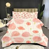 Fotmung Bettdecke 135x200 Mikrofaser Guave, Super Weiche Atmungsaktive Zudecke für Damen Herren, 1 Ganzjahresdecke 135 x 200 cm + 2 Kissenbezug 80 x 80 cm E255