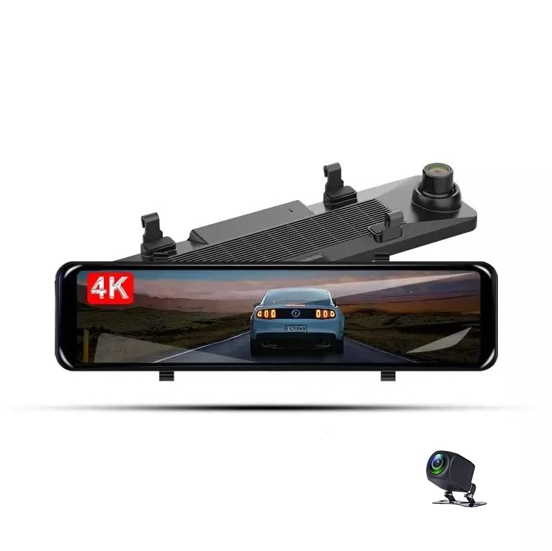 Image of 4K Dual Dash Camera with 11.26'' Mirror Display Touch Screen |Super Night Vision |GPS Logger | ADAS|WiFi | Front & Rear Reverse Camera | G-Sensor, Loop Recording, Parking Monitor