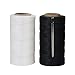 Tenn Well 520M 150D 1MM Waxed Thread, 2PCS Flat Sewing Wax Sail Kit with Needles for Leather DIY Project(Black, White)