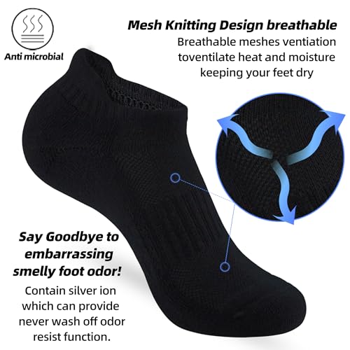 Image of ATBITER Women's Ankle Socks Cushioned Running Athletic No Show Socks-6Pairs | Ladies Low Cut Short Workout Gym Socks With Tab Non Slip for Yoga Pilates Casual Dress Flats Sneaker Shoe Size 6-8 /8-10 /10-12