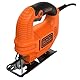 BLACK+DECKER 400W Stichsäge (leichte & kompakte Säge für Holz, Metall & Kunststoff mit 0/45° Gehrungsschnitt & verstellbarer Fußplatte, Schutzbügel & Feststellschalter) KS5001-QS