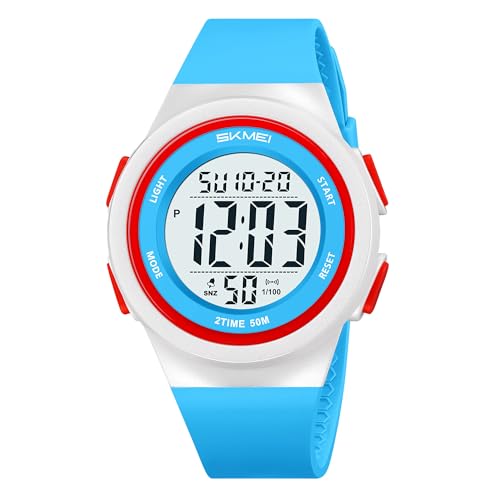 Image of SKMEI Digital Kids Watch for Boys & Girls - Waterproof Sports Wristwatch with LED Backlight, Alarm, Stopwatch & Dual Time Zone - Durable Kids Outdoor Watch - 2286