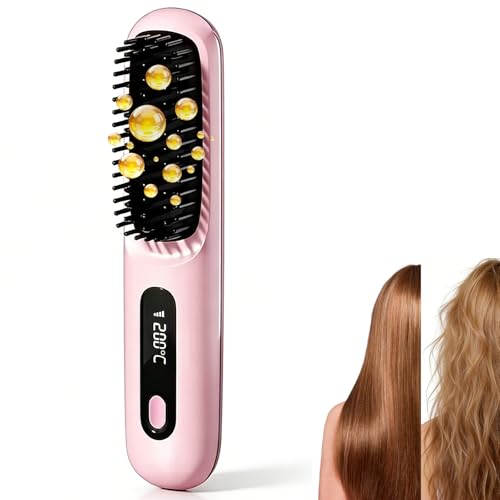 Cepillo alisador inalámbrico de calentamiento rápido Go Brush Pro con 3 niveles de temperatura