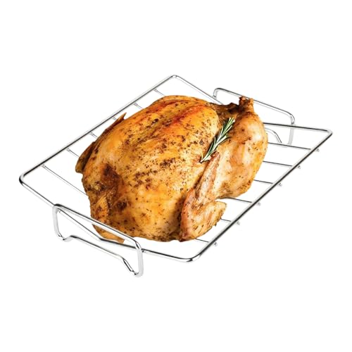 Truthahn Bratrost | Edelstahl V-förmiger Ständer | Metall Bratrost Für Geflügel Und Schweinefleisch,Für Hähnchen Pute Schwein Grillen Backen Picknick Camping Küche Indoor Outdoor