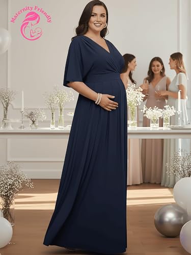 Image of KOH KOH Womens Long Pleated Flowy Modest Evening Wedding Guest Maxi Dress