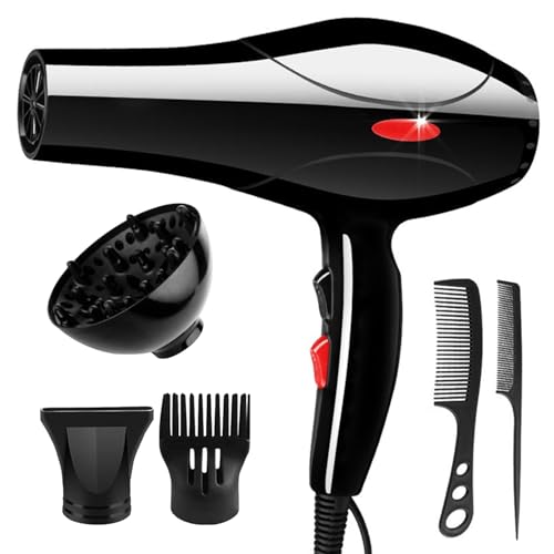 Hair Dryer Diffuser Hairdryer for Curly or Straight Hair 3 Heat and 2 Speed Settings Comb Concentrator Fast Hairdryer for Women & Men