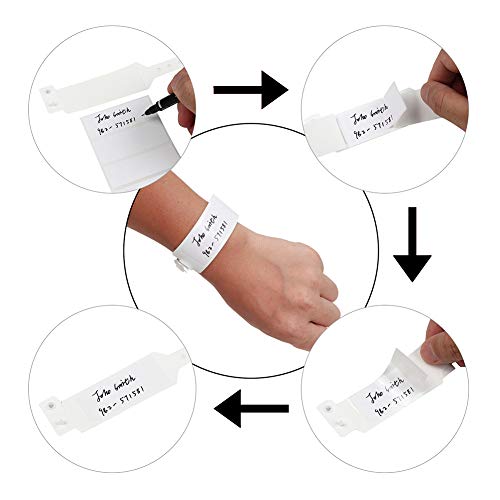 Wristall FIVEPEANS Hospital Identification Bands, Medical Adult-Sized Shield Wristband, Waterproof Patient Wristbands, Plastic Disposable Hospital Id Wristband thumb #2
