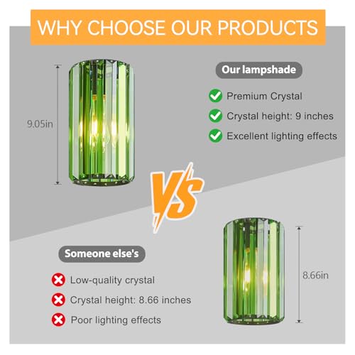 Image of Modern Crystal Pendant Light Mini Dark Green Chandeliers Adjustable Pendant Lights Fixture for Kitchen Island Dinning Room Corridor Bedroom(Dark Green 2-Pack)