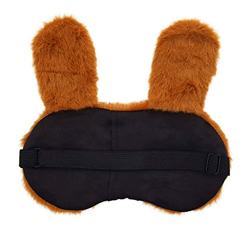 Image of Jennaa¢ Cry Brown Cartoon Polyester Ice Gel Eye Mask for Insomnia, Meditation, Puffy Eyes and Dark Circles