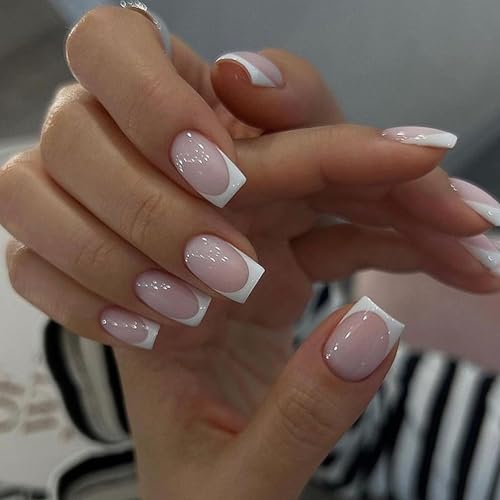 French Press On Nails, 24 Stück Nudes Soft Gel Nägel zum Aufkleben, Quadratische Fake Nägel Mit Nagelkleber, Falsche Nägel Tips, Angenehmes Tragegefühl, Acryl Kunstnägel zum Aufkleben Nail Art French Press On Nails, 24 Stück Nudes Soft Gel Nägel zum Aufkleben, Quadratische Fake Nägel Mit Nagelkleber, Falsche Nägel Tips, Angenehmes Tragegefühl, Acryl Kunstnägel zum Aufkleben Nail Art
