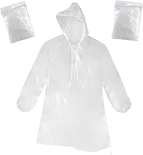 Poncho Waterproof Adult,2 Pack Rain Poncho Adult Waterproof Festival Mergency Raincoats Rain Poncho With Drawstring Hood Ideal For Camping Hiking Travelling