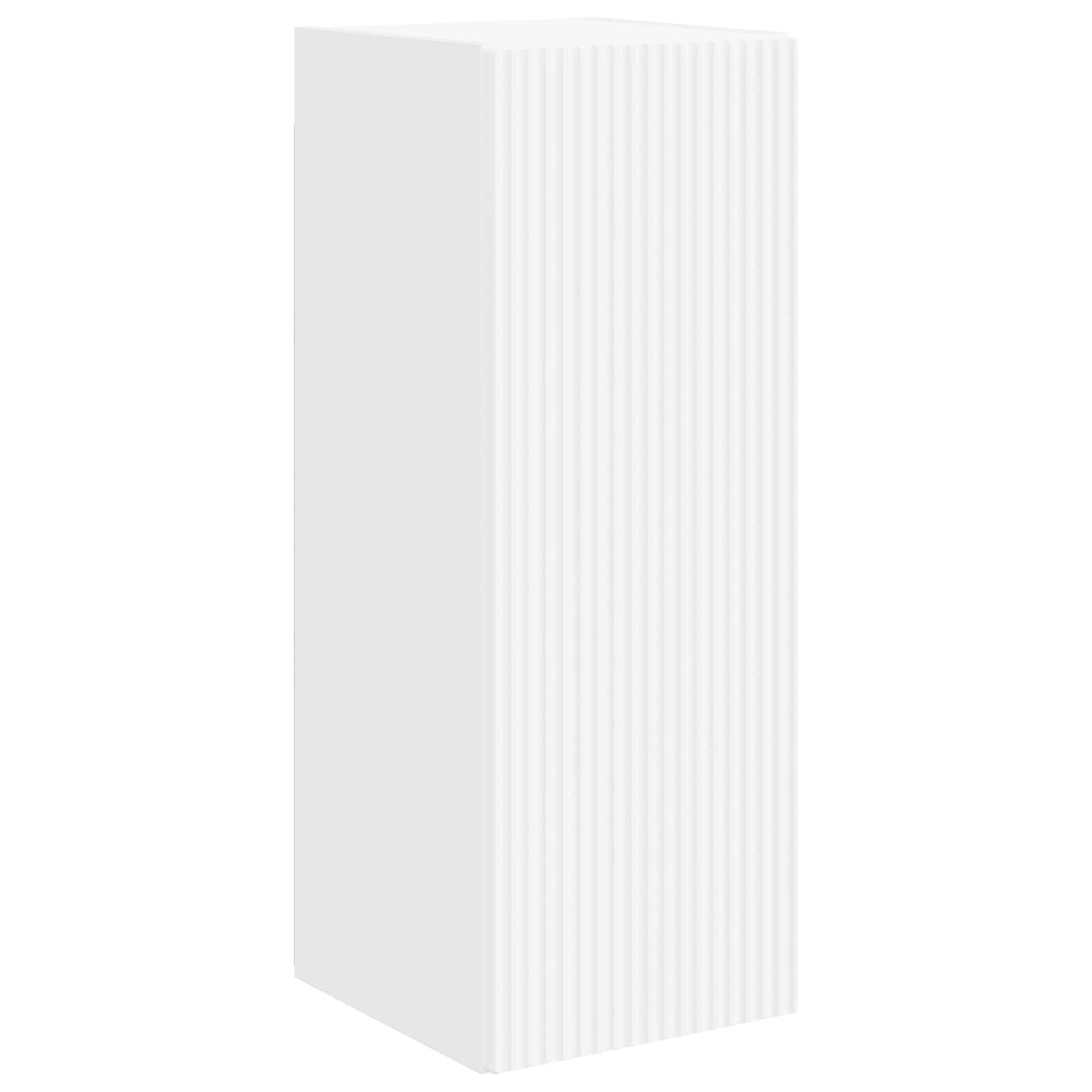 TV-Schrankset Wandmontiert 2 pcs Weiß, Holzwerkstoff, Modernes Design, 30x80cm & 60x30cm, für Wohnzimmer, Media Center Aufbewahrung