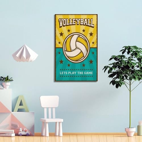 Volleyball logo impression sur toile cadre pour mur vide rétro - 4