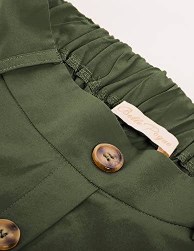 Army Green Knee Length A-Line Vintage Vintage High Waist Aline Skirt Army Green M #TOP3