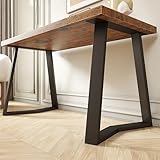 FUSHIAIPTC 28 Inch Dinning Table Legs, 25.8' W Desk Legs Set of 2 Heavy Duty Metal Legs for Table, 3.2” Thickened Treatment Modern Table Leg with Adjustable Floor Protector (Trapezoidal)