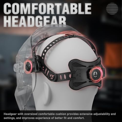 YESWELDER Schweißhelm Wahre Farbe Solarbetriebene Schweißmaske Automatischer Verdunkelung Blaulichtblockierung Breiter Schatten 4/9-13 Schweißhelm für TIG MIG ARC