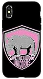 iPhone X/XS Save The Chubby Unicorns Rhinoceros Shield Crest Rhino Lover Case