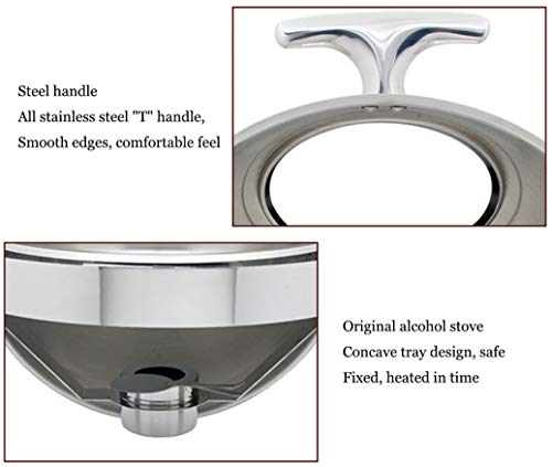 HSBAIS Speisenwärmer Buffetwärmer, 6 Qt Edelstahl Chafing Dish Runde Roll-Laden Warmhaltebehälter mit Deckel Satz w… – Bild 4