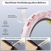3M Doppelseitiges Klebeband Montageband 50mm x 4.7m Weiß 1 Rollen – Ansicht 2